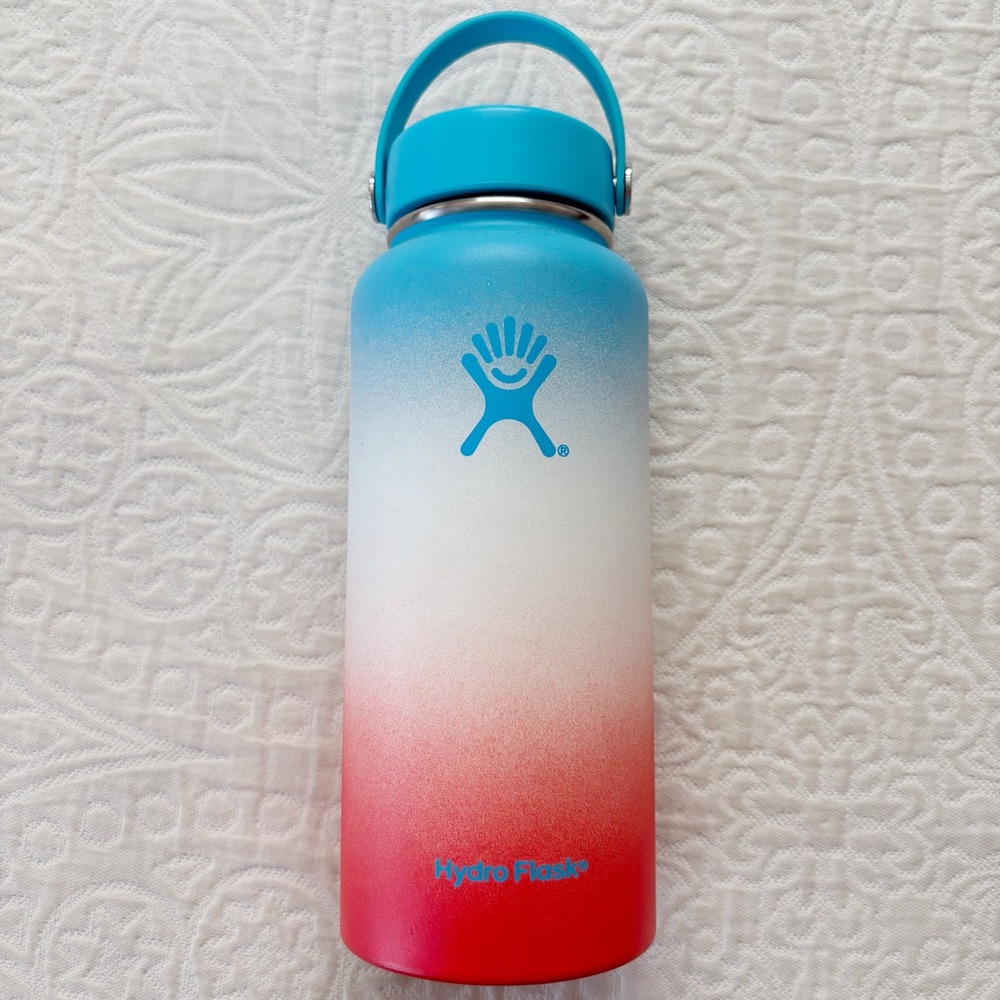 Hydroflask Limited 32oz Wide Mouth Insulated Water Bottle, Coconut Rainbow